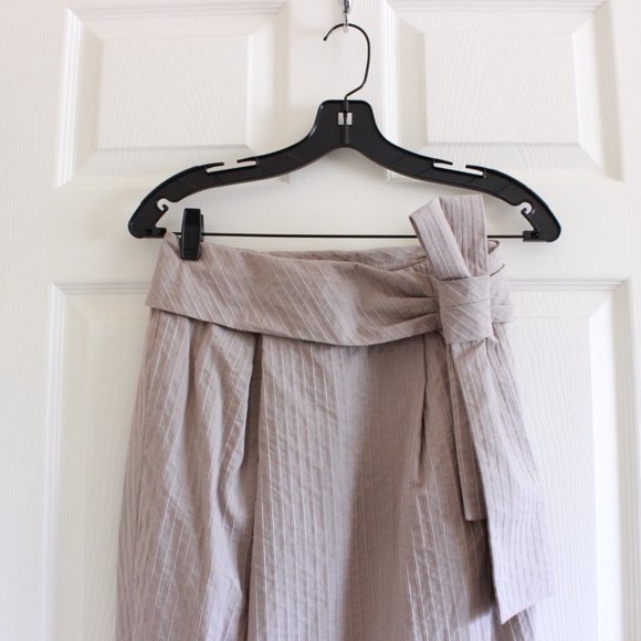 Alexander McQueen Taupe Stripe Bow Pencil Skirt S/S 2006 Collection - Picture 3 of 15